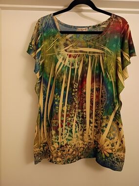 live and let live Multicolor Floral Scoop Neck Blouse
